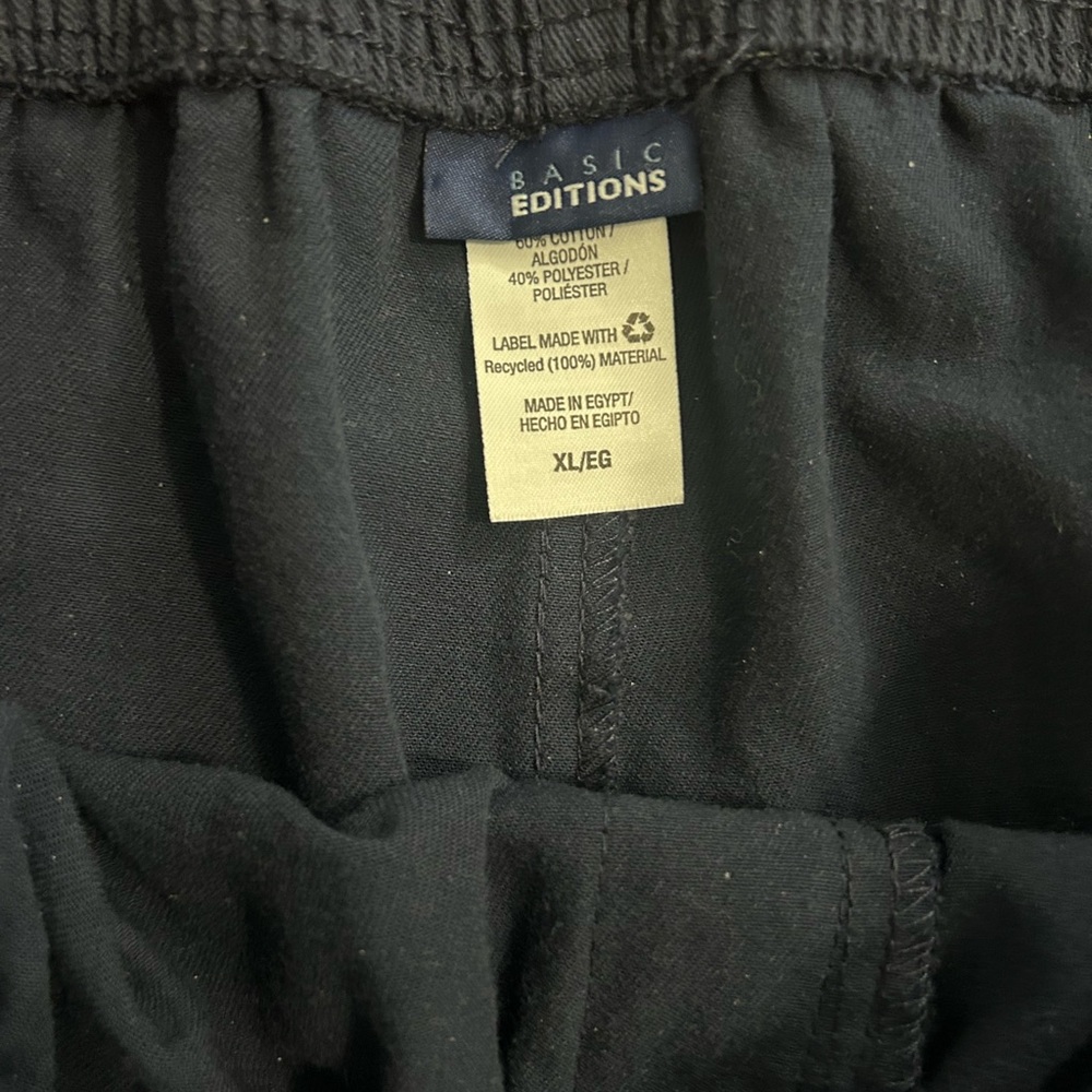 Basic Editions Women’s Navy Twill Chino Elastic Waist Pants Size XL - Picture 3 of 7